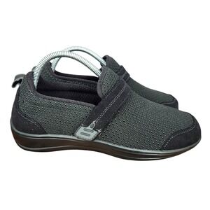 Orthofeet Comfortable Women's Grey/black Slip-On Casual Loafers—Size 8.5